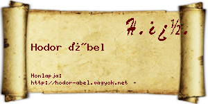 Hodor Ábel névjegykártya